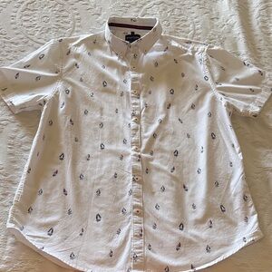 Denimn & Flower Ricky Singh White Nautical Boys Shirt Gently Loved L Slim Fit